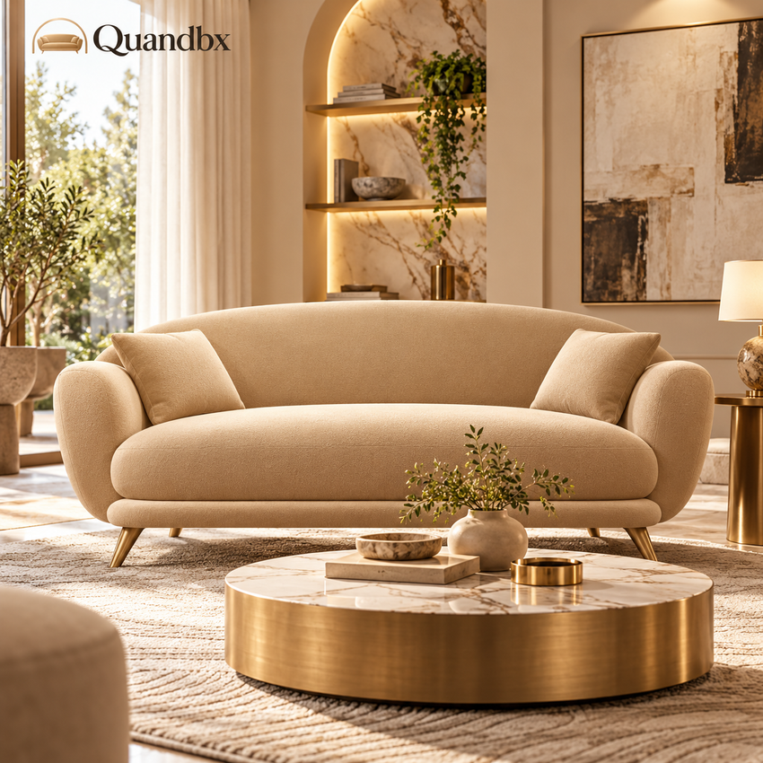 Quandbx™ Curved Upholstered Sofa