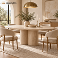 Quandbx™ Sculptural Oval Pedestal Dining Table