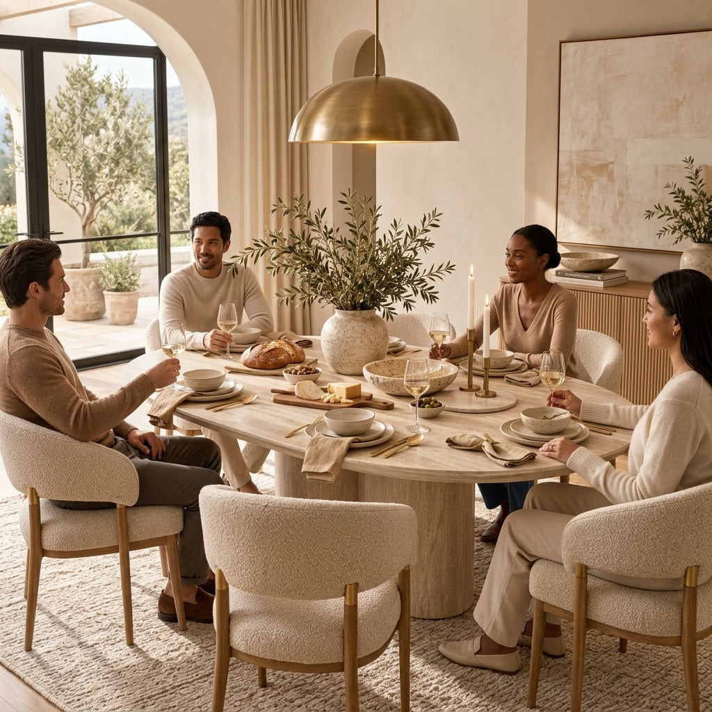 Quandbx™ Sculptural Oval Pedestal Dining Table