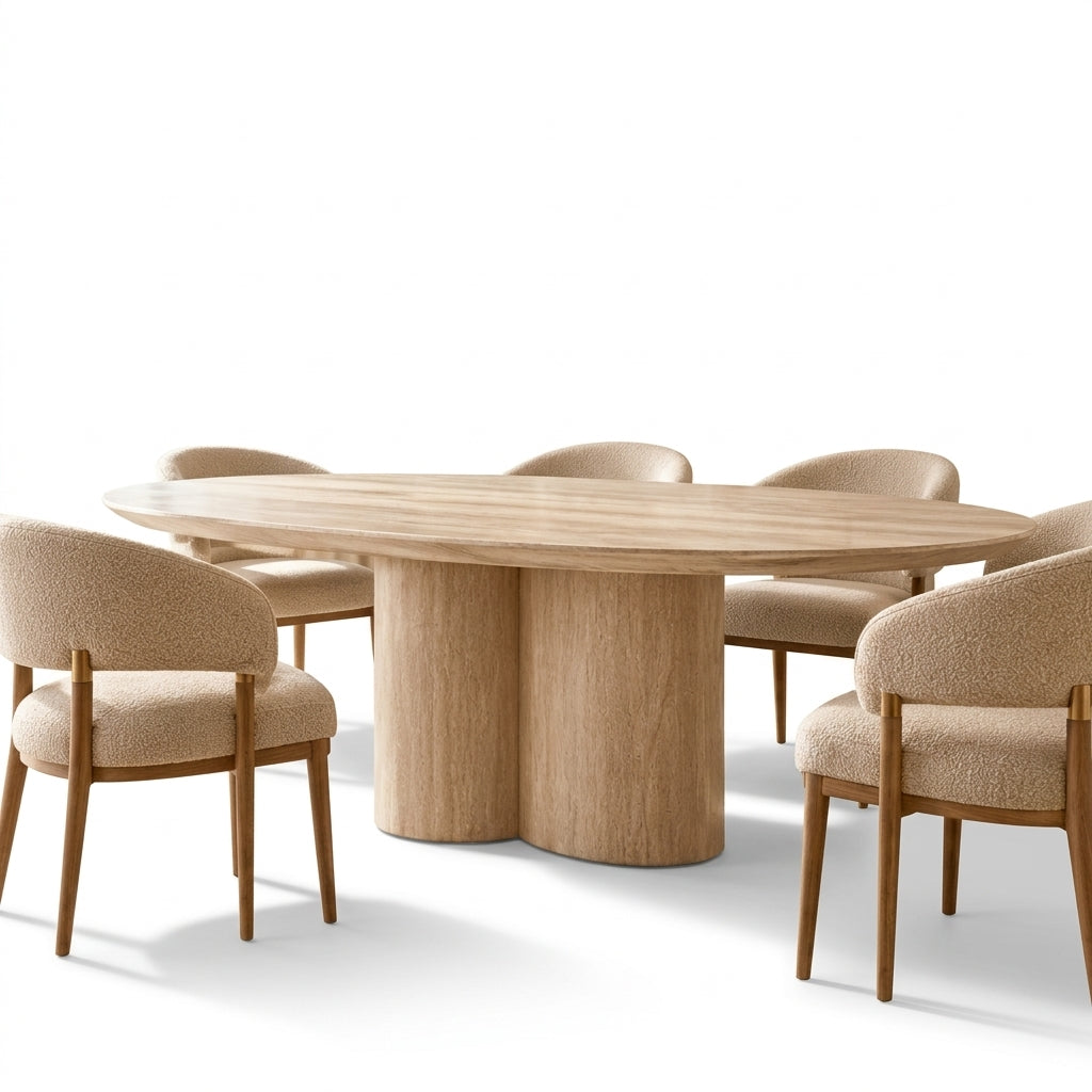 Quandbx™ Sculptural Oval Pedestal Dining Table