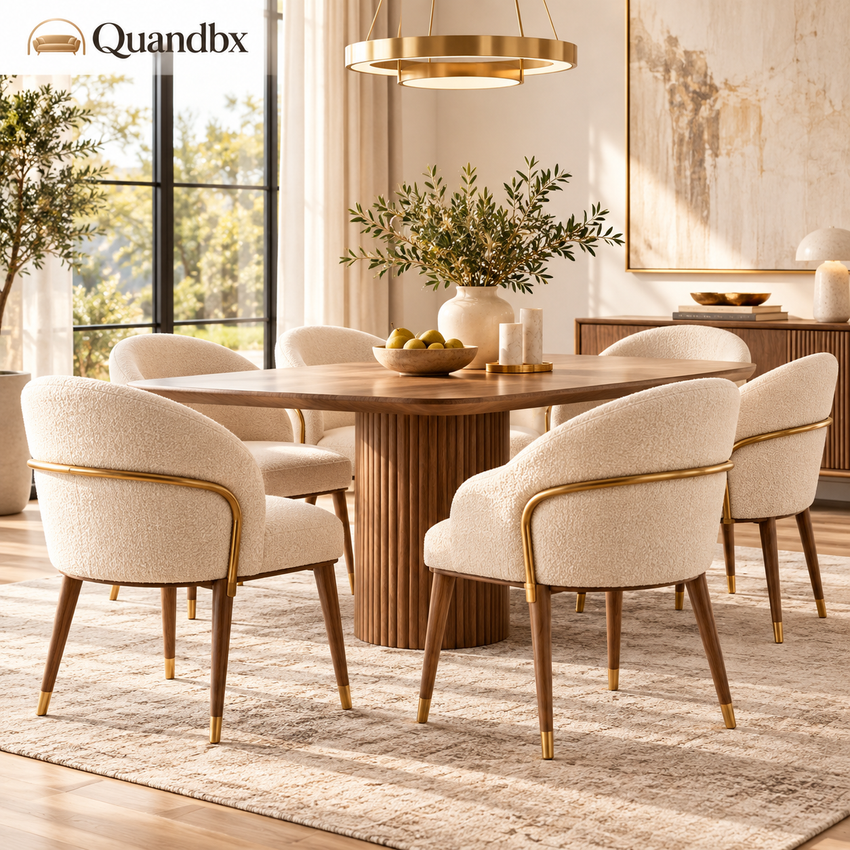 Quandbx™ Curved Upholstered Dining Chair