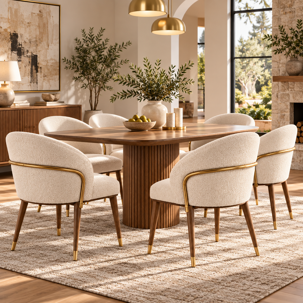 Quandbx™ Curved Upholstered Dining Chair