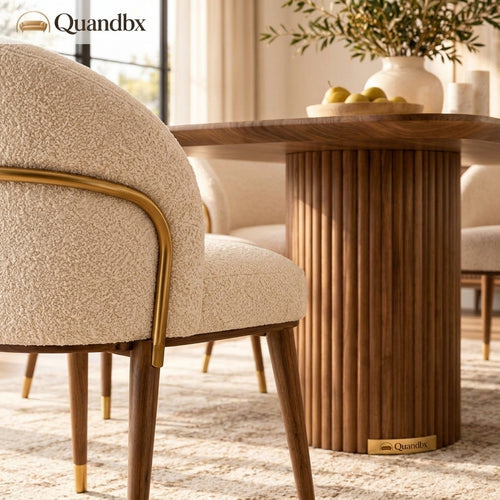Quandbx™ Curved Upholstered Dining Chair