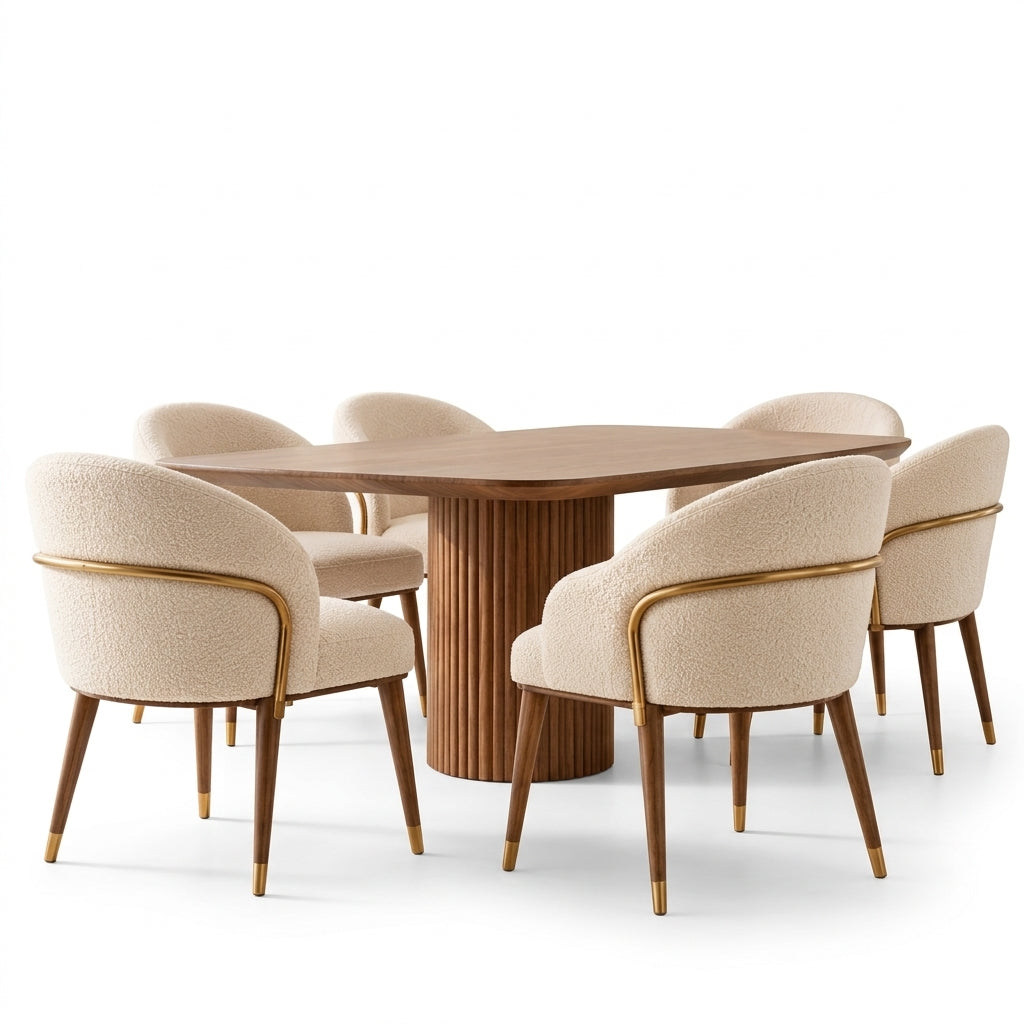 Quandbx™ Curved Upholstered Dining Chair
