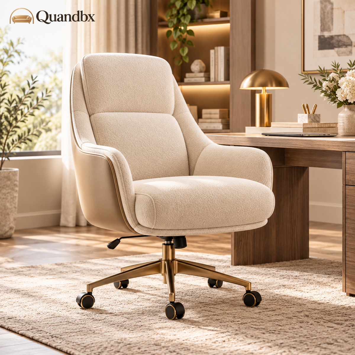 Quandbx™ Upholstered Swivel Office Chair