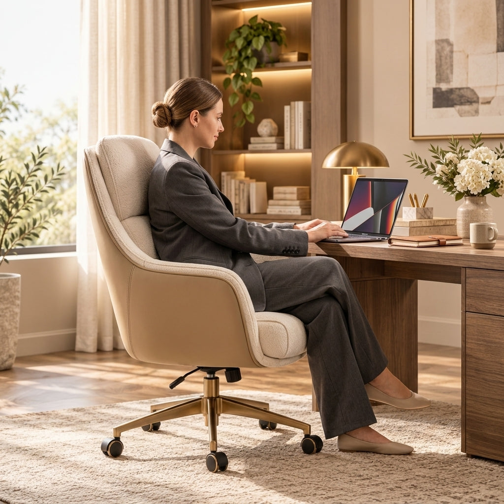 Quandbx™ Upholstered Swivel Office Chair