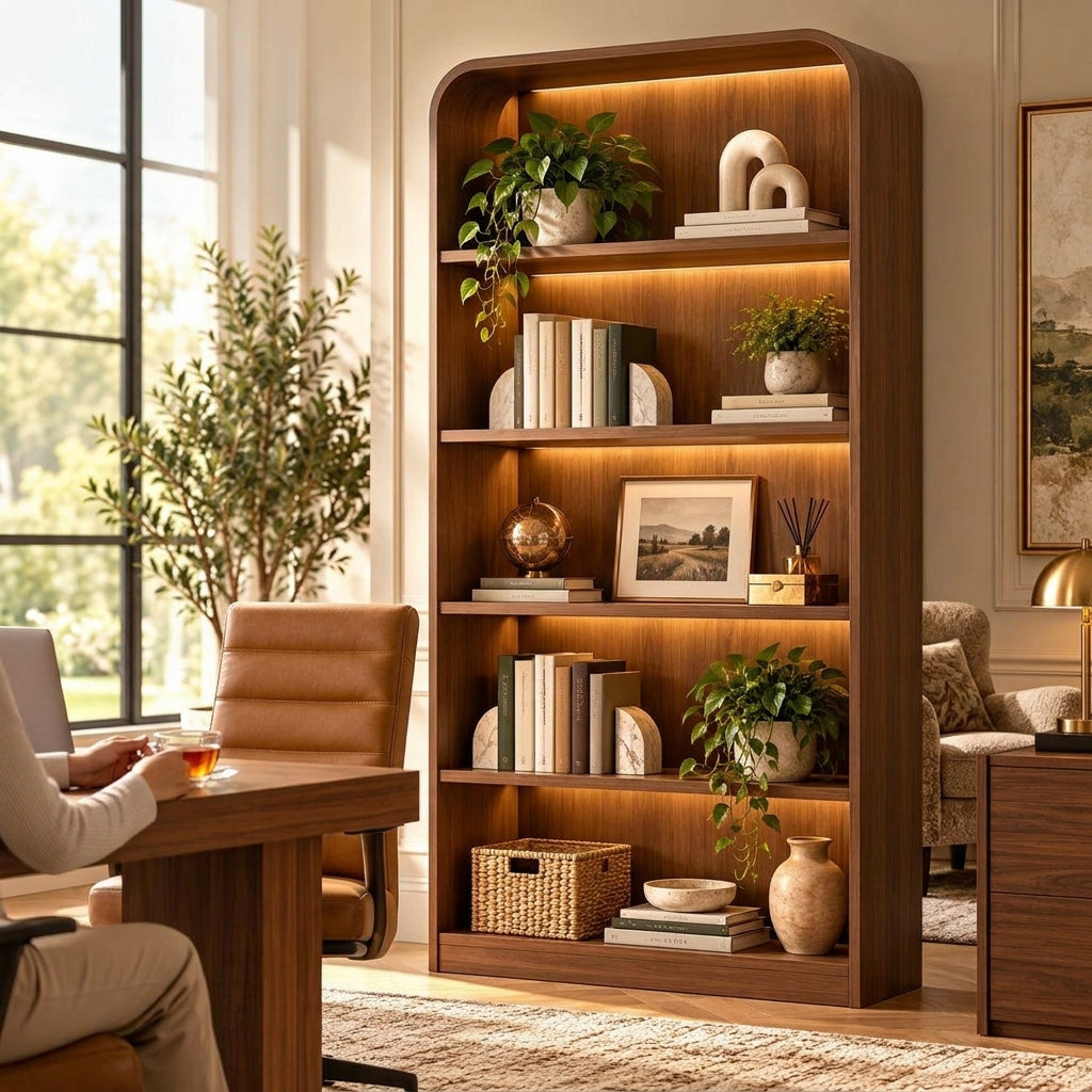 Quandbx™ Arched Wood Display Bookcase