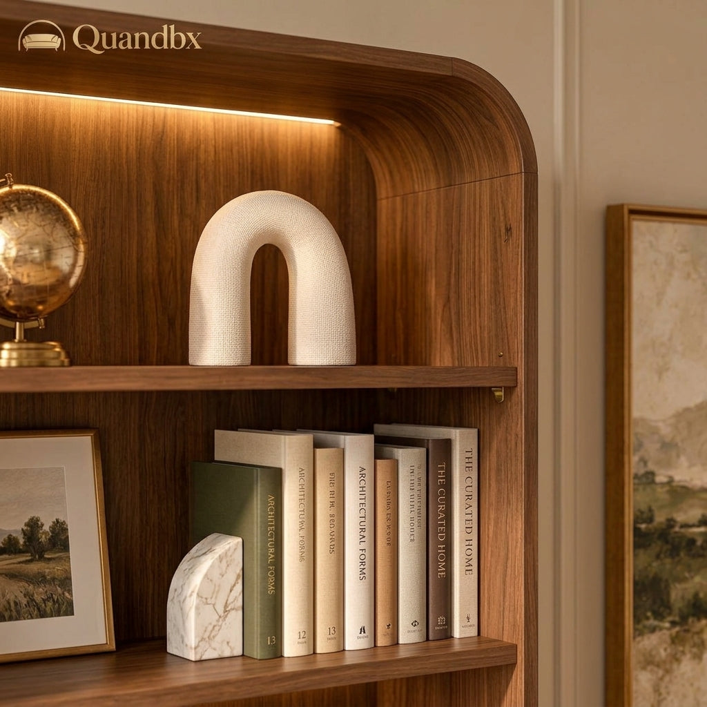 Quandbx™ Arched Wood Display Bookcase