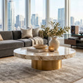 Quandbx™ Round Marble-Look Coffee Table