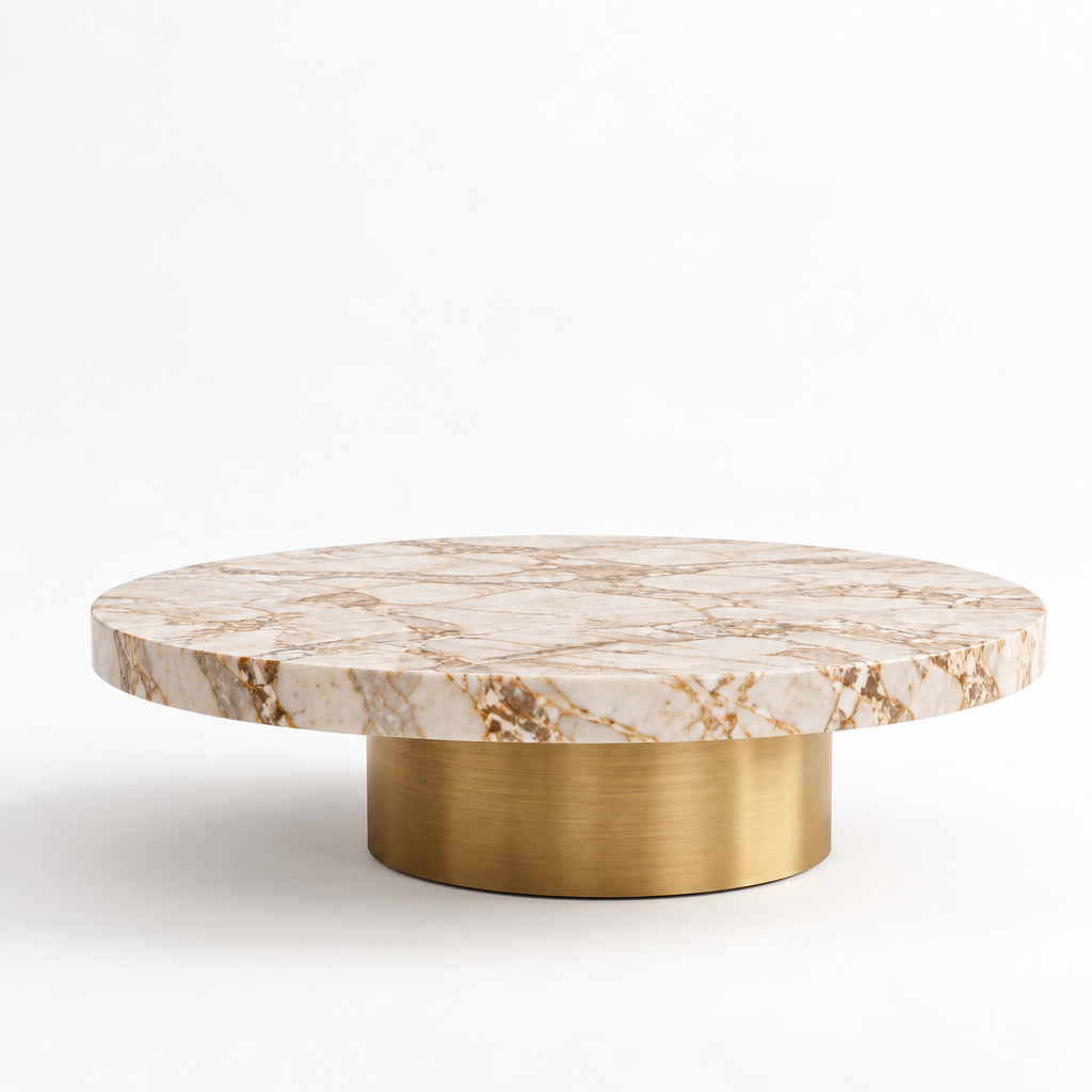 Quandbx™ Round Marble-Look Coffee Table