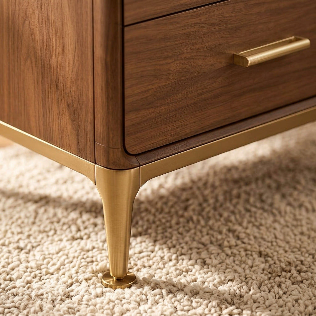 Quandbx™ Two-Drawer Walnut Nightstand